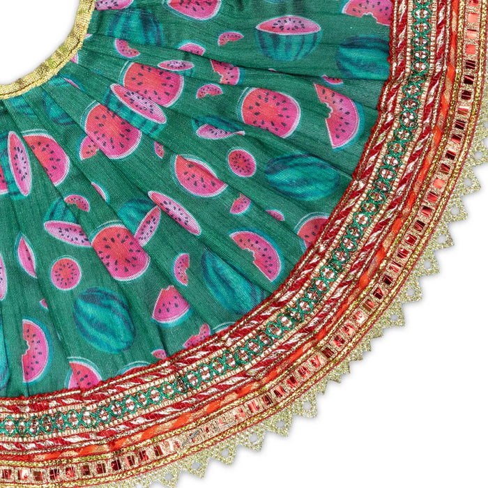 Devi Dress – 7.5 Inch | Traditional Mata Rani Poshak / Amman Pavadai / Lehenga Patka for Deities