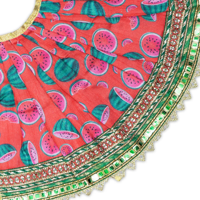 Devi Dress – 7.5 Inch | Traditional Mata Rani Poshak / Amman Pavadai / Lehenga Patka for Deities