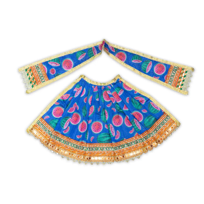 Devi Dress – 7.5 Inch | Traditional Mata Rani Poshak / Amman Pavadai / Lehenga Patka for Deities