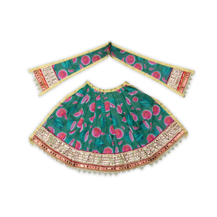 Amman pavadai Thavani - 8 Inches | Deity Vastra/ Devi Dress/ Zari Border Costume/ Lehanga Patka/ Assorted