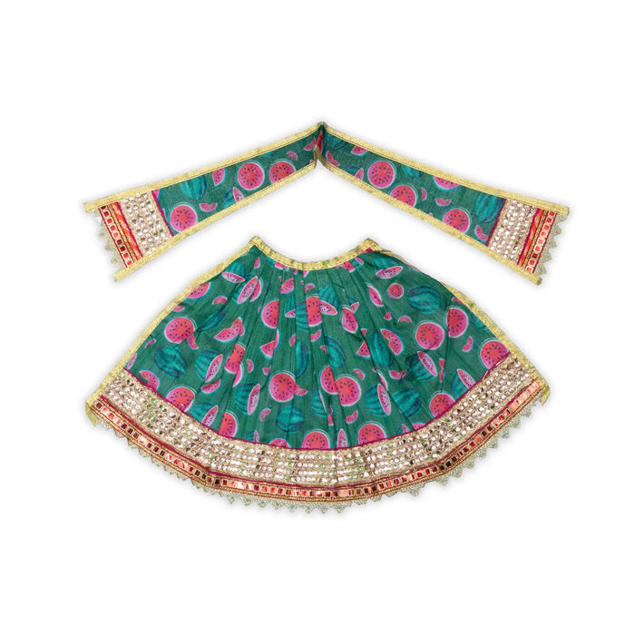 Devi Dress – 8 Inch | Decorative Mata Rani Poshak / Lehenga Patka / Amman Pavadai for Idols