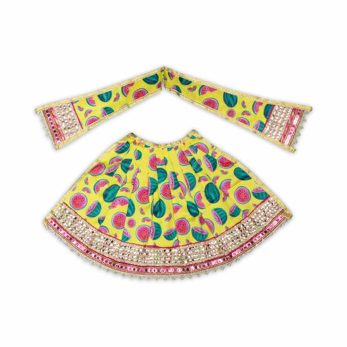 Amman pavadai Thavani - 8 Inches | Deity Vastra/ Devi Dress/ Zari Border Costume/ Lehanga Patka/ Assorted