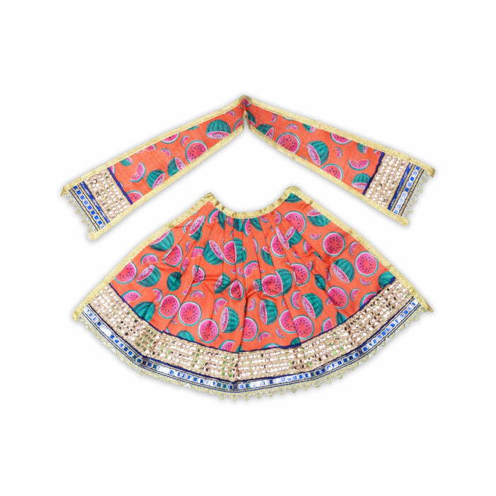 Amman pavadai Thavani - 8 Inches | Deity Vastra/ Devi Dress/ Zari Border Costume/ Lehanga Patka/ Assorted