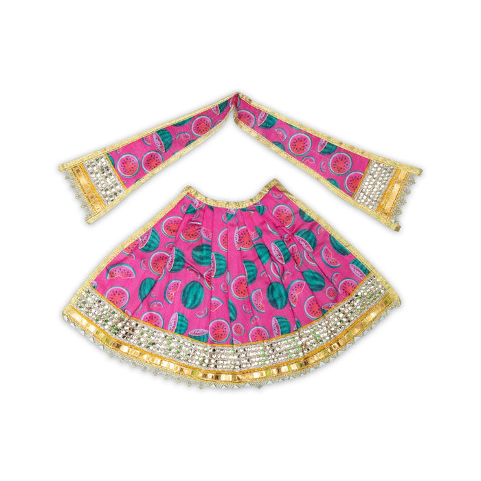 Amman pavadai Thavani - 8 Inches | Deity Vastra/ Devi Dress/ Zari Border Costume/ Lehanga Patka/ Assorted