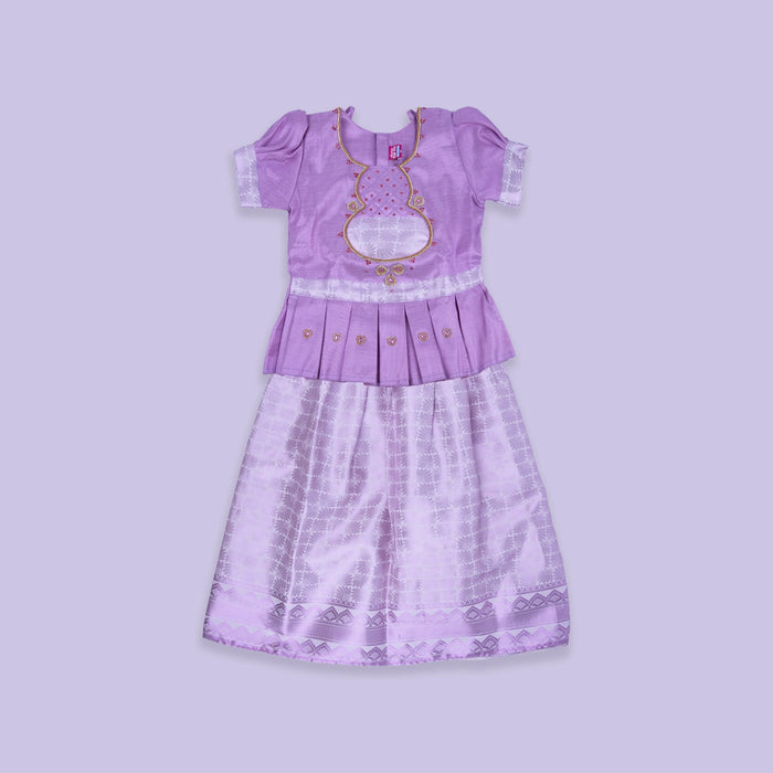 Pattu Pavadai Lehenga Size 22 | Lehenga Pavadai/ Traditional Pattu Langa for Kids - Long Skirts / Ghagra / Pavadai