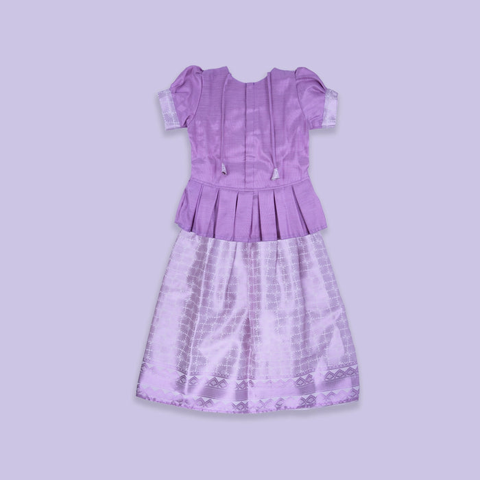 Pattu Pavadai Lehenga Size 22 | Lehenga Pavadai/ Traditional Pattu Langa for Kids - Long Skirts / Ghagra / Pavadai