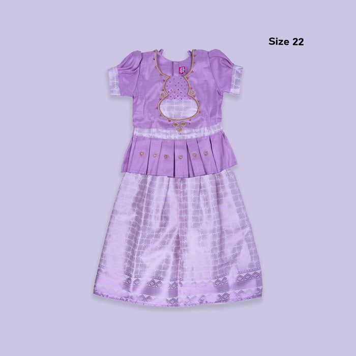 Pattu Pavadai Lehenga Size 22 | Lehenga Pavadai/ Traditional Pattu Langa for Kids - Long Skirts / Ghagra / Pavadai