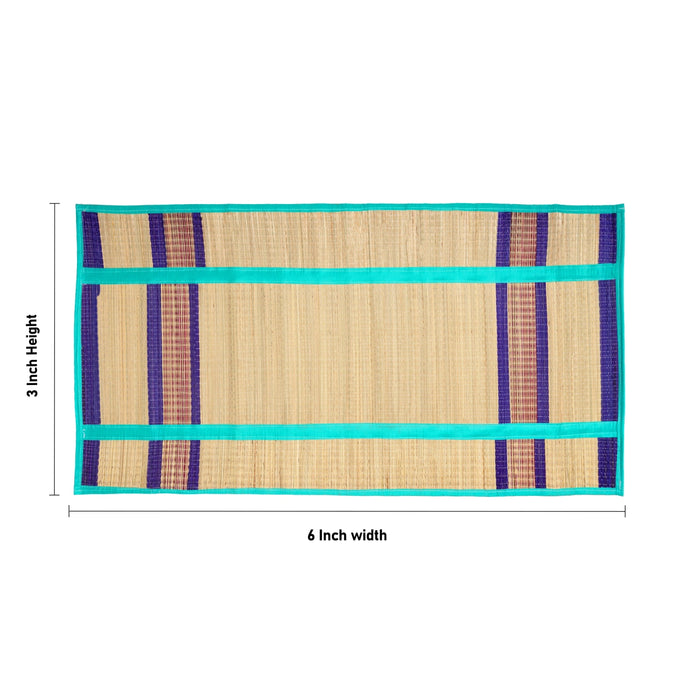Korai Grass Mat - 3 x 6 Inches | Yoga Mat/ Pooja Aasan/ Korai Pai for Meditation