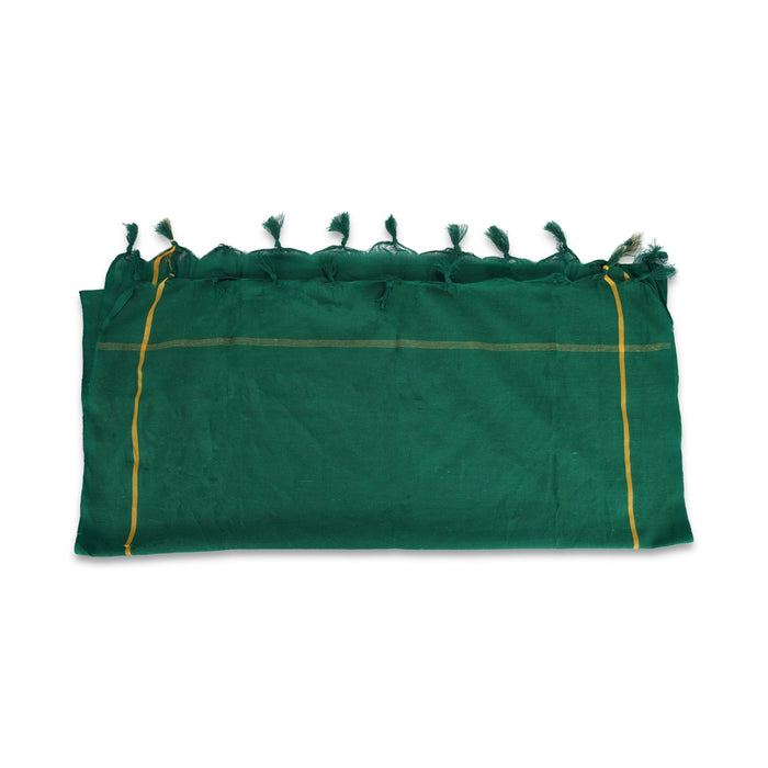 Towel - 30 x 60 Inches | Mudi Design Angavastram/ Green Colour Kasavu Shawl for Men - Shawls & Towels
