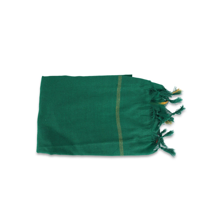 Towel - 30 x 60 Inches | Mudi Design Angavastram/ Green Colour Kasavu Shawl for Men - Shawls & Towels