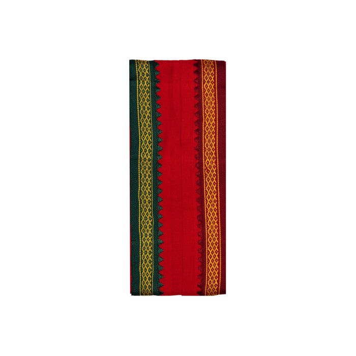 Angavastram - 1.5 Mtrs | Red Colour Thundu/ Thalapathi Border Towel/ Traditional Gamcha For Men