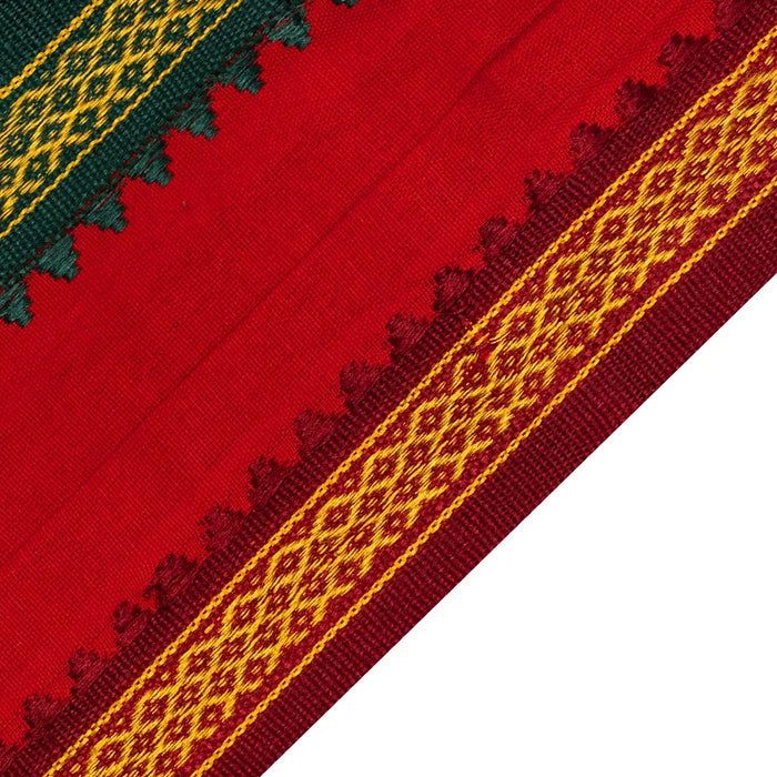 Angavastram - 1.5 Mtrs | Red Colour Thundu/ Thalapathi Border Towel/ Traditional Gamcha For Men