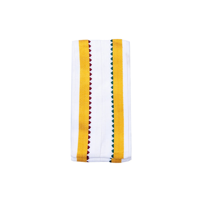 Angavastram - 1.8 Mtrs | White Colour Thundu/ Jari 30K Border Gamcha/ Kasavu Shawl