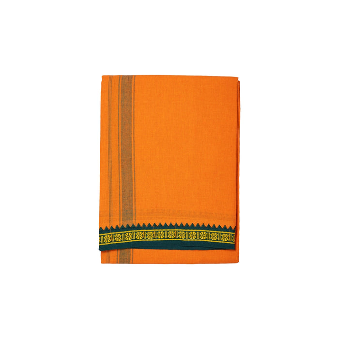 Cotton Veshti - 2 Mtrs | Thalapathi Border Vesti/ Kavi Dhoti/ Traditional Mundu