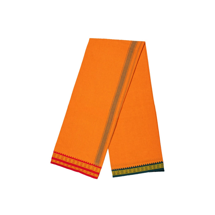 Cotton Veshti - 2 Mtrs | Thalapathi Border Vesti/ Kavi Dhoti/ Traditional Mundu