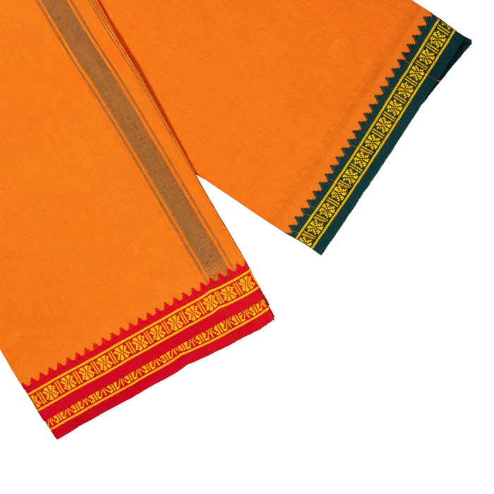 Cotton Veshti - 2 Mtrs | Thalapathi Border Vesti/ Kavi Dhoti/ Traditional Mundu