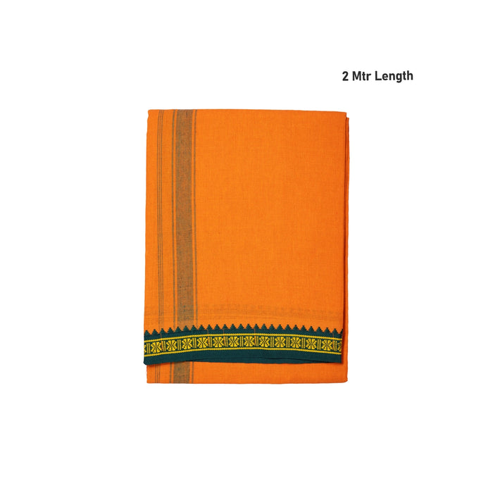 Cotton Veshti - 2 Mtrs | Thalapathi Border Vesti/ Kavi Dhoti/ Traditional Mundu