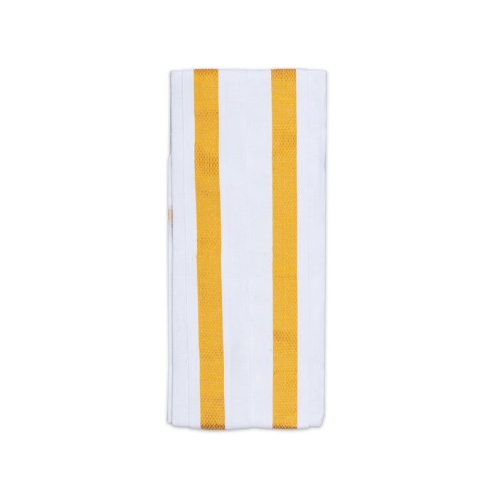Angavastra - 1.6 Mtrs | Towel / Thundu/ White Colour/ Kasavu Shawl for Men