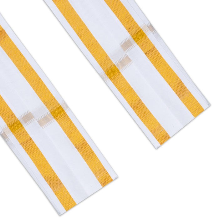 Angavastra - 1.6 Mtrs | Towel / Thundu/ White Colour/ Kasavu Shawl for Men