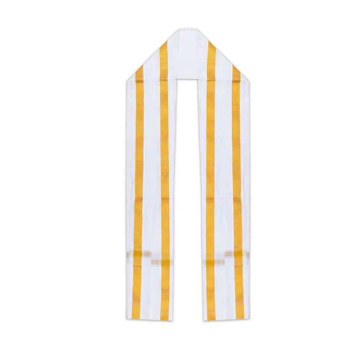 Angavastra - 1.6 Mtrs | Towel / Thundu/ White Colour/ Kasavu Shawl for Men
