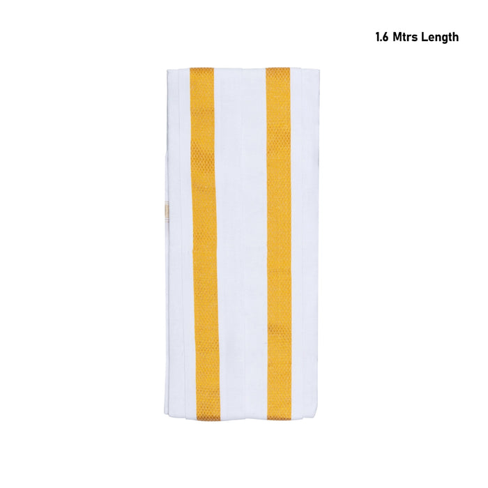 Angavastra - 1.6 Mtrs | Towel / Thundu/ White Colour/ Kasavu Shawl for Men