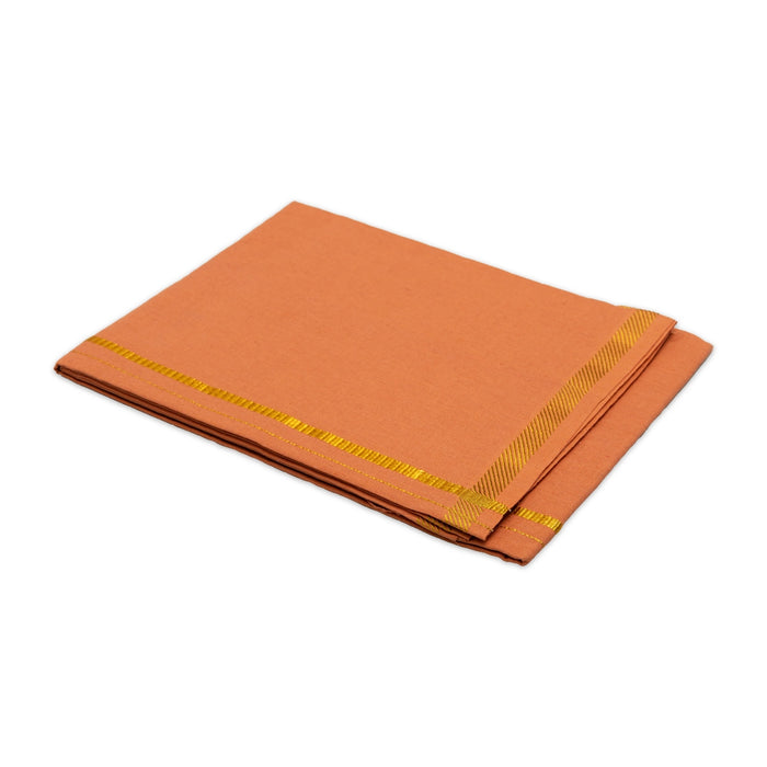 Cotton Veshti - 2 Mtrs | Kavi Dhoti/ Jari Border Dhothi / Traditional Vesti for Men