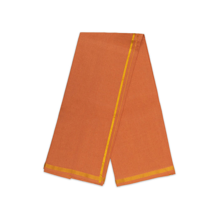 Cotton Veshti - 2 Mtrs | Kavi Dhoti/ Jari Border Dhothi / Traditional Vesti for Men