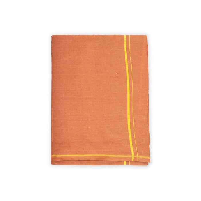 Cotton Veshti - 2 Mtrs | Kambi Karai Border Dhoti/ Kavi Colour Vesti for Men - Veshti & Dhoti