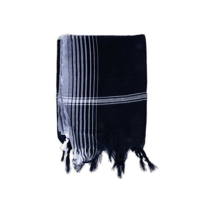 Towel - 35 x 70 Inches | Disco Black Colour Angavastra / Bath Towel / Kasavu Shawl / Thundu for Men - Shawls & Towels