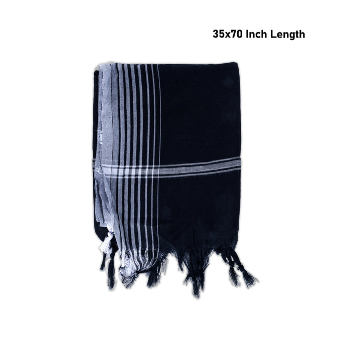 Towel - 35 x 70 Inches | Disco Black Colour Angavastra / Bath Towel / Kasavu Shawl / Thundu for Men - Shawls & Towels