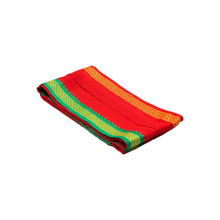 Angavastra - 1.5 Mtrs | Mayilkan Border Thundu/ Gamcha/ Red Colour Kasavu Shawl for Men
