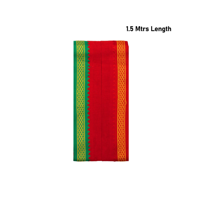 Angavastra - 1.5 Mtrs | Mayilkan Border Thundu/ Gamcha/ Red Colour Kasavu Shawl for Men