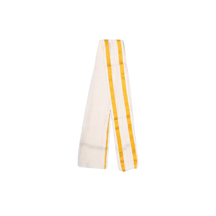 Angavastram - 1.5 Mtrs | Mayilkan Border Towel/ Half White Thundu/ Kasavu Shawl for Men