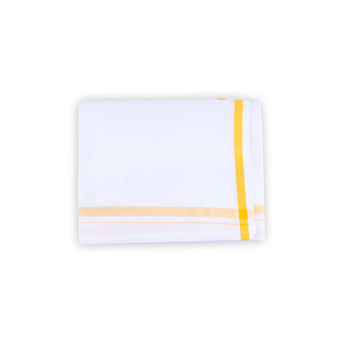 Veshti - 2 Mtrs | 0.5 Inch Gundanchi Border Dhoti/ White Vesti for Men - Veshti & Dhoti