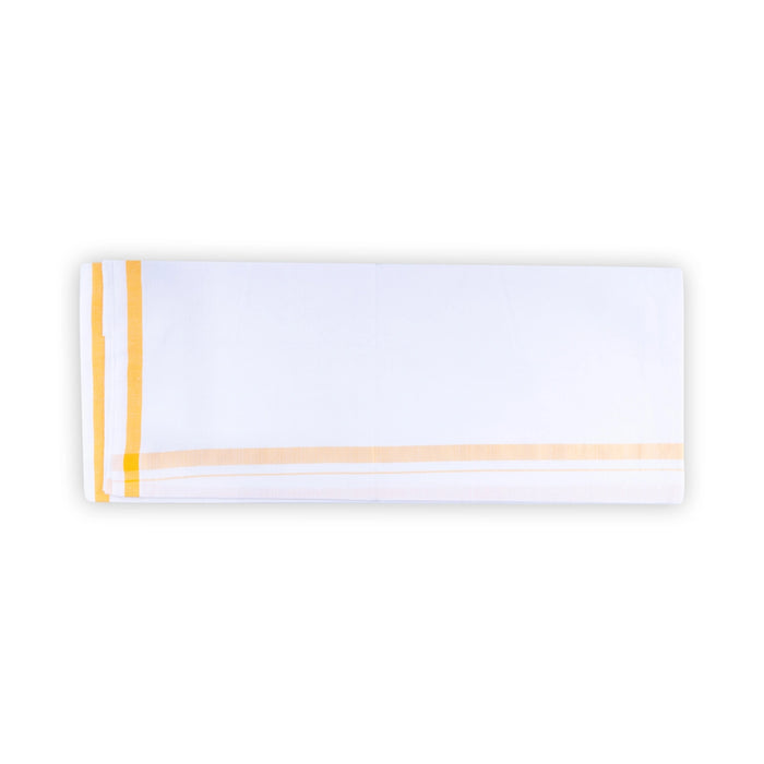 Veshti - 2 Mtrs | 0.5 Inch Gundanchi Border Dhoti/ White Vesti for Men - Veshti & Dhoti