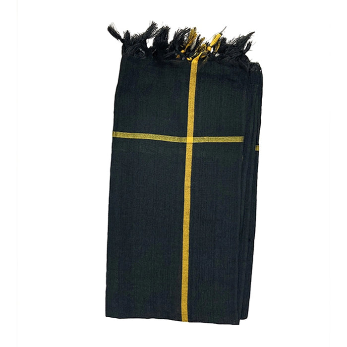 Angavastram - 30 x 60 Inches | Black Towel/ Mudi Design Thundu foe Men