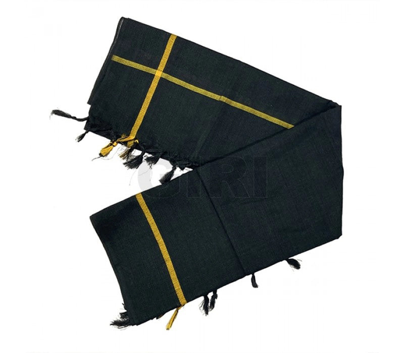Angavastram - 30 x 60 Inches | Black Towel/ Mudi Design Thundu foe Men