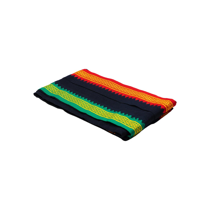Black Angavastram - 1.5 Mtrs| Thalapathi border Gamcha/ Black Colour Thundu/ Kasavu Shawl for Men