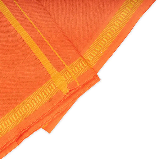 Veshti - 2 Mtrs | Orange Colour Vesti/ LS Pentex Border Dhoti for Men - Veshti & Dhoti