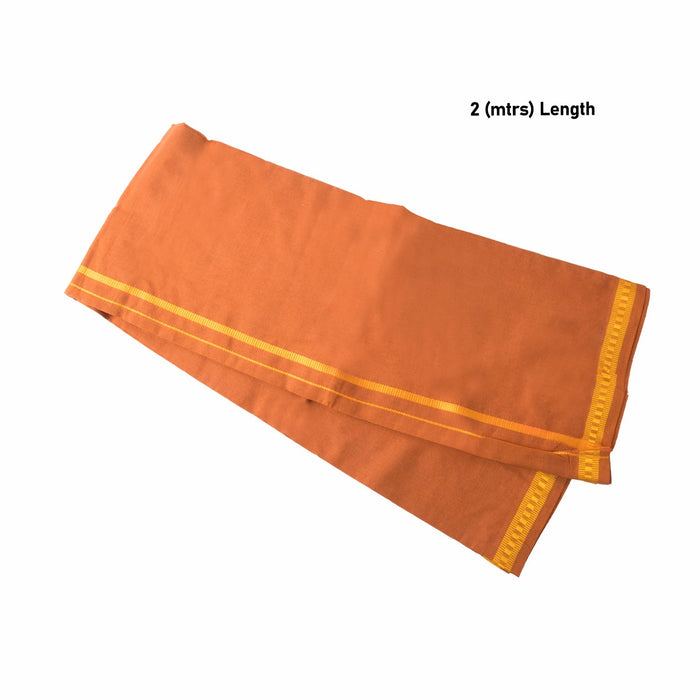 Veshti - 2 Mtrs - Kavi | Dhoti/ Pentex Border Vesti for Men/ Assorted Colour - Veshti & Dhoti