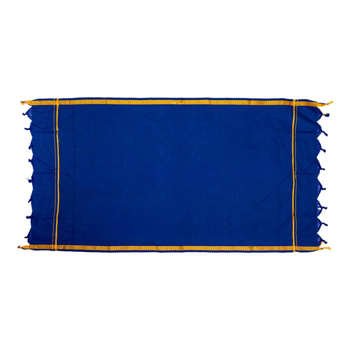 Towel - 2 Mtrs | Pentex Mudi Thundu/ Blue Colour Angavastra/ Kasavu Shawl/ Gamcha For Men