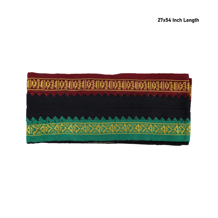 Angavasthiram - 27 x 54 Inches | Black Angavastram / Mla Border Design Gamcha / Kasavu Shawl for Men - Shawls & Towels