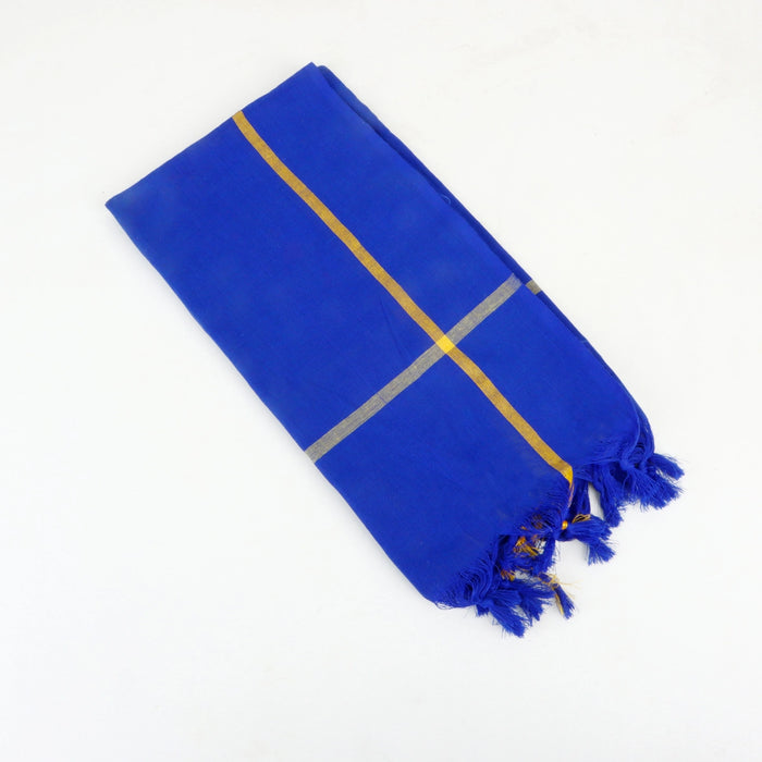 Angavastram - 30 x 60 Inches | Blue Towel/ Mudi Thundu for Men
