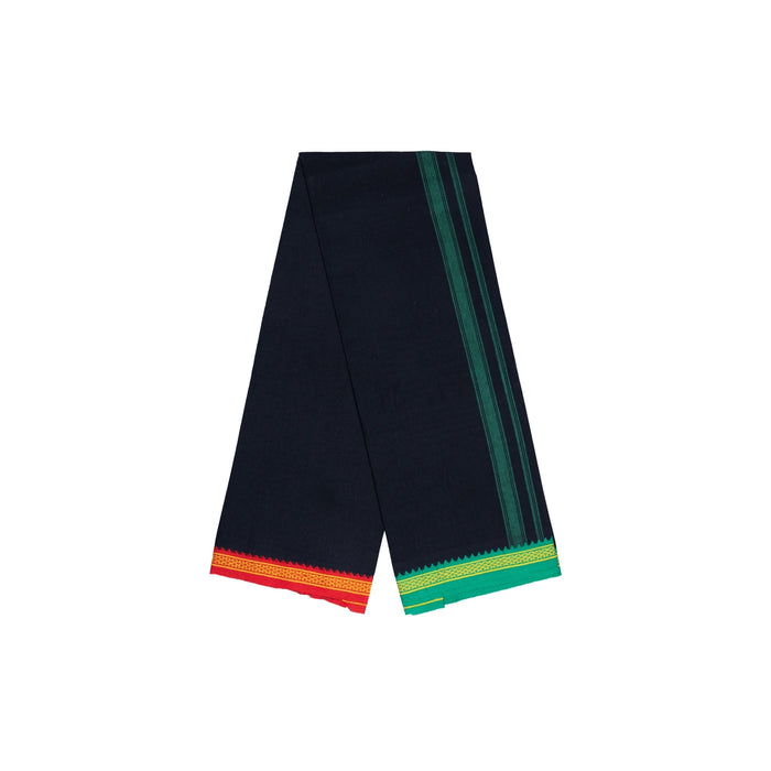 Black Veshti - 1.8 Mtrs | Cotton Vesti/ Thalapathi Border Dhoti/ Traditional Mundu