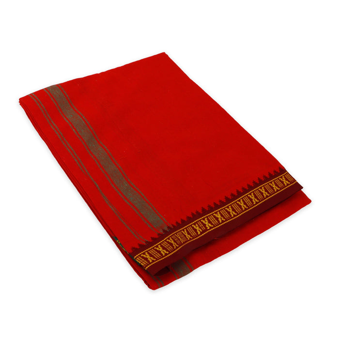 Veshti - 2 Mtrs - Red | Thalapathi Border Design Vesti/ Dhoti for Men/ Assorted Colour