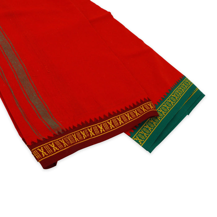 Veshti - 2 Mtrs - Red | Thalapathi Border Design Vesti/ Dhoti for Men/ Assorted Colour