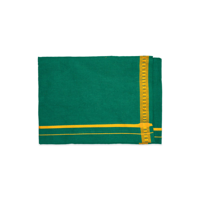 Veshti - 2 Mtr | Pentex Design Border Dhoti/ Green Colour Vesti for Men - Veshti & Dhoti