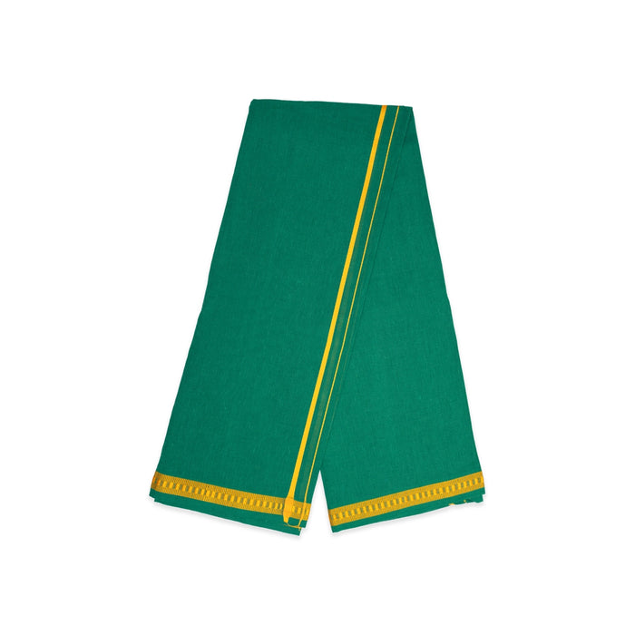 Veshti - 2 Mtr | Pentex Design Border Dhoti/ Green Colour Vesti for Men - Veshti & Dhoti