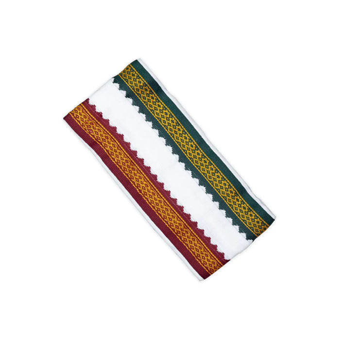 White Angavastram – 27 x 54 Inches | Traditional Angavastra Towel / Gamcha for Pooja & Ritual Wear