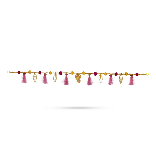 Door Toran - 3 Feet | Artificial Toran / Ganesha With Beads Design Thoran / Bandanwar for Home Decor - Toran